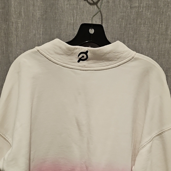 Peloton Women's Pink and White Ombre Half Zip Sweatshirt - Picture 6 of 16